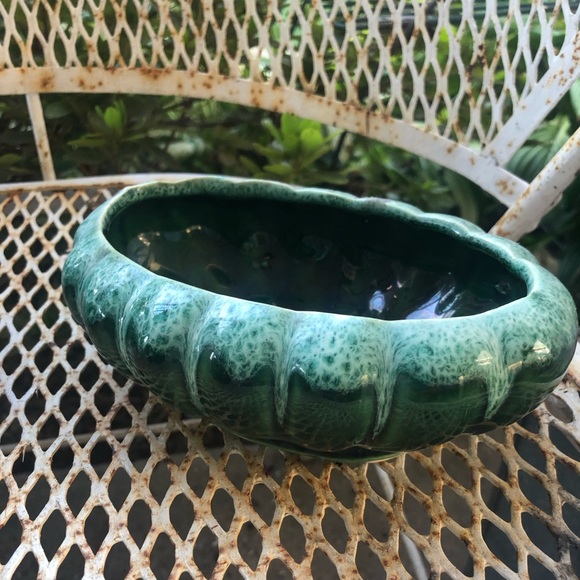 Vintage Accents Vintage Green Drip Glaze Ceramic Planter Poshmark